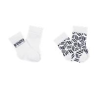 Kenzo Kids - Set Of 2 Pairs Of Knitted Socks - Offwhite - Unisex - Size 19