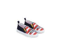 Kenzo Kids stripe logo-print slip-on sneakers - Blue 34-35
