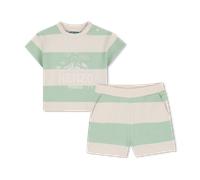 Kenzo Kids - T-shirt And Bermuda Shorts Set - Off White Green - Boy - 6 Months