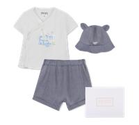 Kenzo Kids - T-shirt, Bucket Hat And Shorts Set - Offwhite - Boy - 3 Months