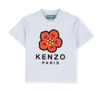 Kenzo Kids - T-shirt With Press Stud On The Shoulder - Pale Blue - Girl - 4 Years