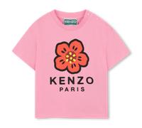 Kenzo Kids - T-shirt With Press Stud On The Shoulder - Pink - Girl - 3 Years