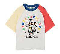 Kenzo Kids - T-shirt With Sleeves And Contrast Collar - Offwhite - Boy - 5 Years