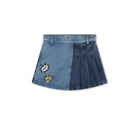Kenzo Kids tiger-embroidered washed denim skorts - Blue 12-14