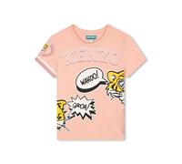 Kenzo Kids Tiger Head-motif cotton T-shirt - Pink 4
