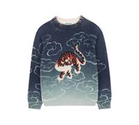 Kenzo Kids tiger-motif cloud-patterned sweater - Blue 2-8
