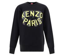 Kenzo Mens Paris Large Logo Black Sweatshirt Cotton - Size Large