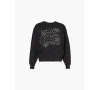 Kenzo Womens Black Constellation Metallic Brand-embroidered Cotton-jersey Sweatshirt M