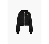 Kenzo Womens Black Lucky Tiger Embroidered Regular-fit Cotton-jersey Hoody M