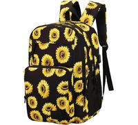 KEOFID Classic Travel Backpack for Men and Women, Anti Theft Laptop Backpack with USB Charging port, Large Bag for College(Sunflower)