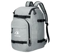 KEOFID Ski Boot Bag Backpack, Waterproof 50L Ski Bag, Travel Backpack for Ski Helmet, Snowboard and Accessories(Gray)