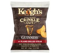 Keogh's Guinness and Flame Grilled Steak Crinkle Cut Crisps, 125g, Pack of 3