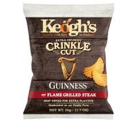 Keogh's Guinness & Flame Grilled Steak Crinkle Cut Crisps, 50g, Pack of 3