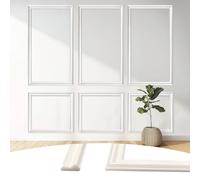 KEOHOLI 30 Pcs Peel and Stick Wall Molding Kit, Assemble Wall Molding Panels Peel and Stick Molding Trim for Walls Moulding Premade Wainscoting Panels Pre Cut Wall Molding Trim for Home Decor
