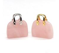 KEOJI 1" Women Bag Shaped Natural Healing Crystal Amethyst Rose Quartz Gemstone Pocket Palm Stones Gift For Jewelry Pendant-Rose Quartz,1PC