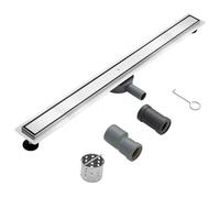 KEOKBON 304 Stainless Steel Linear Shower Drain 100cm, 2 in 1 Tilable Design, Efficient Water Drainage, Easy to Install, Wide Compatibility, With 360° Siphon Includes Waste Adapter DN40 and DN50