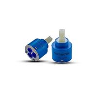 KEOKBON 40mm Tap Cartridge, 1PC Ceramic Faucet Cartridge, Ceramic Disc Cartridg Valve, Mix Tap Inner Cartridge Replacement for Kitchen Faucet, with Cartridge Base