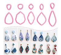 Keoker 10 Organic Shape Clay Earring Cutters, Clay Cutters for Polymer Clay Jewelry, Earring Cutters for Polymer Clay (B)
