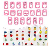 Keoker 20 Shapes Polymer Clay Cutters for Earrings and Jewelry Making - Includes Studs and Strawberry Designs