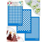 KEOKER Buffalo Plaid Silk Screen for Polymer Clay, 3 Patterns: Buffalo Plaid & Checker, Reusable, 5.5" x 3.5", Great for Jewelry Making & Polymer Clay Crafting