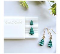 KEOKER Christmas Polymer Clay Bead Roller, Polymer Clay Earrings Tools, Christmas Tree Bead Maker, Clay Jewelry Making Tool, Helps You Make Perfectly Round Beads in 2 Sizes (Tree Shape Bead)