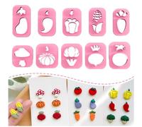 Keoker Clay Cutters, Studs Polymer Clay Cutters for Earrings Jewelry, 10 Shapes Polymer Clay Molds, Vegetable Clay Earring Cutters.