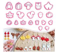 Keoker Fall Polymer Clay Cutters - Pumpkin Shapes Autumn Earrings Cutters, 19 Designs for Polymer Clay Jewelry
