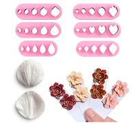 Keoker Flower Petal Clay Cutters - 6 Shapes with Petal Press Polymer Clay Molds for Polymer Clay Jewelry