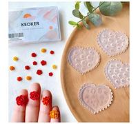 KEOKER Flower Polymer Clay Molds - 4 Pcs Daisy Miniature Clay Molds, Polymer Clay Molds for Polymer Clay Earrings Decoration (Mini Flower)