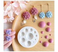 Keoker Half Round Ball Polymer Clay Molds, Polymer Clay Earring Tools for Jewelry Making, 10 Sizes Clay Half Ball Maker