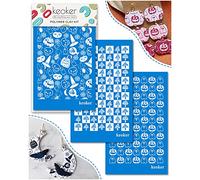 KEOKER Halloween Silk Screen for Polymer Clay, 3 PCS Fall Silk Screen Stencils for Polymer Clay on Clay & Other Jewelry Clay Earrings Decoration (3PC Halloween 1)