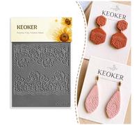 KEOKER Lace Polymer Clay Texture Sheets - Works with Clay Cutter, Same as Texture Roller