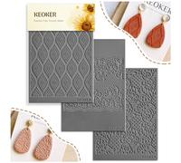 KEOKER Lace Texture Sheets for Polymer Clay, Sheet Mat B+C