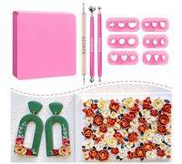 Keoker Mini Petal Clay Cutters - 6 Shapes Mini Flower Clay Cutter for Earrings Making, Polymer Clay Flower Molds, Clay Cutters for Polymer Clay JewelryQ