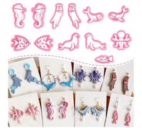 Keoker Ocean Polymer Clay Cutters, 12 Shapes Clay Cutters Animals, Marine Animal Theme for Polymer Clay Jewelry, Sea Creatures