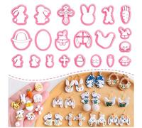 KEOKER Polymer Clay Cutters - 21 Shapes Easter Egg Cutters for Jewelry Making