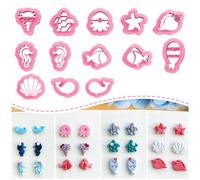 Keoker Polymer Clay Cutters, Ocean Animal Clay Cutters, 12 Shapes Sea Animal Faces Earring Cutters for Jewelry Making