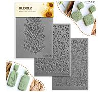 Keoker Polymer Clay Texture Sheets, Clay Texture Mat for Making Earrings Jewerly, Polymer Clay Earrings Tools (No. 7-8)