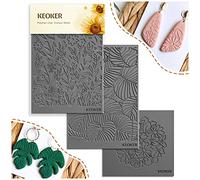 Keoker Polymer Clay Texture Sheets, Clay Texture Mat for Making Earrings Jewerly, Polymer Clay Earrings Tools (All-3 pcs)