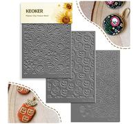 Keoker Polymer Clay Texture Sheets - Halloween Clay Texture Mat for Making Earrings & Jewelry Tools (No. 1-3)