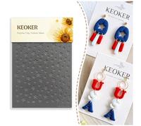 KEOKER Polymer Clay Texture Sheets, Stars Clay Texture Mat, Polymer Clay Earrings Tools on Independence Day or 4th of July, Like Polymer Clay Rollers, Great Work with Polymer Clay Cutters (Stars)