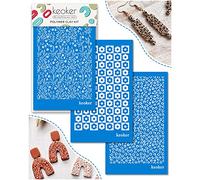 KEOKER Silk Screen Stencils for Polymer Clay - 3 PCS Reusable Silkscreen Print Kit for Jewelry Earrings Decoration, Cheetah Leopard Design (3PC)