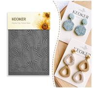 KEOKER Texture Sheets Set for Clay, Works With Clay Cutter, Effect as Texture Roller, Sheets for Clay, Earring Molds (Leaf C)