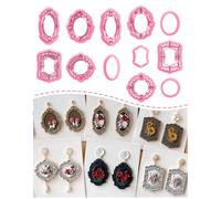 Keoker Vintage Frame Polymer Clay Cutters, Clay Earring Cutters Boho, 12 Shapes Polymer Clay Frame Cutters