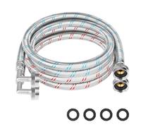 KEOKLE Washing Machine Hoses,8ft 90 Degree Elbow Washer Hoses,2pack 3/4" Stainless Steel Braided Burst Proof Water Supply Lines Universal Fit to Hot and Cold Connector
