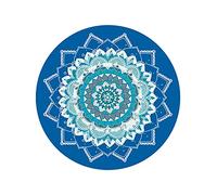 Keolorn Round Meditation Pilates Yoga Mat Luxury Suede Large Yoga Mat Natural Rubber Non-Slip Base is ery Suitable for Meditation, Stretching, Fitness Exercise, Home and Outdoor. 140CM Diameter