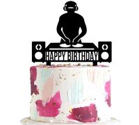 Keonsatrz DJ Happy Birthday Cake Topper - Hip Hop & Rock Music Lover - Disco Theme Decorations