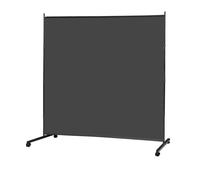 KEORTUN Single Large Room Divider Panel 180W x 190H cm Freestanding Privacy Screen Partition on Wheels for Office, Living Room and Bedroom, Grey