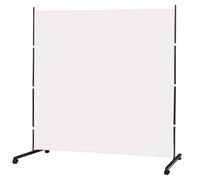 KEORTUN Single Large Room Divider Panel 180W x 190H cm Freestanding Privacy Screen Partition on Wheels for Office, Living Room and Bedroom, White