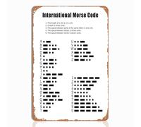 keowhsf International Morse Code Metal Sign - Educational Wall Art for Classrooms, Offices, or Home Decor, Military Morse Code Gifts, Phonetic Alphabet Poster, 8"x12" Metal Plaque